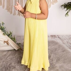 Janie and Jack Yellow Pleated Maxi One-Piece Dress